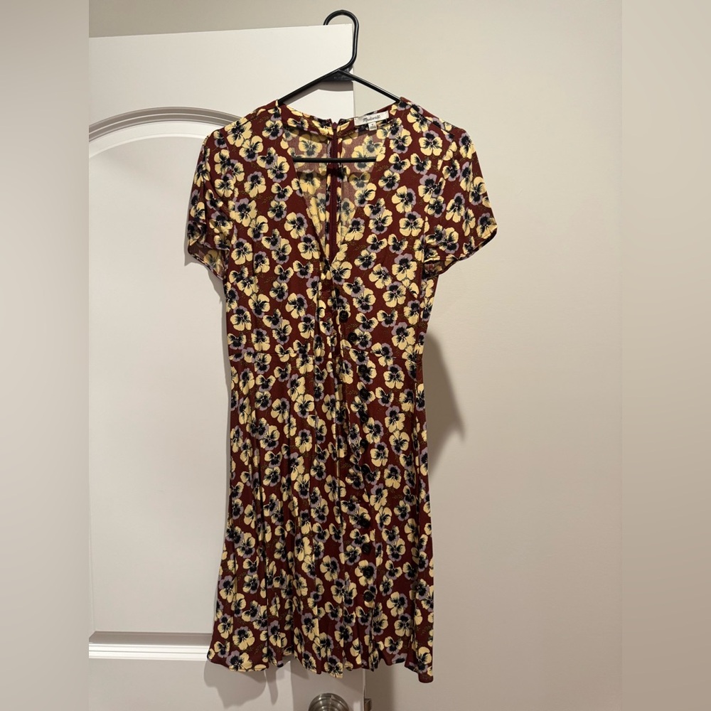 Madewell Button-Wrap Dress in Viola Floral